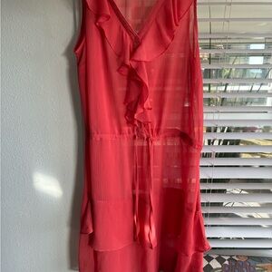 Old Navy Vibrant Red V-Neck Dress